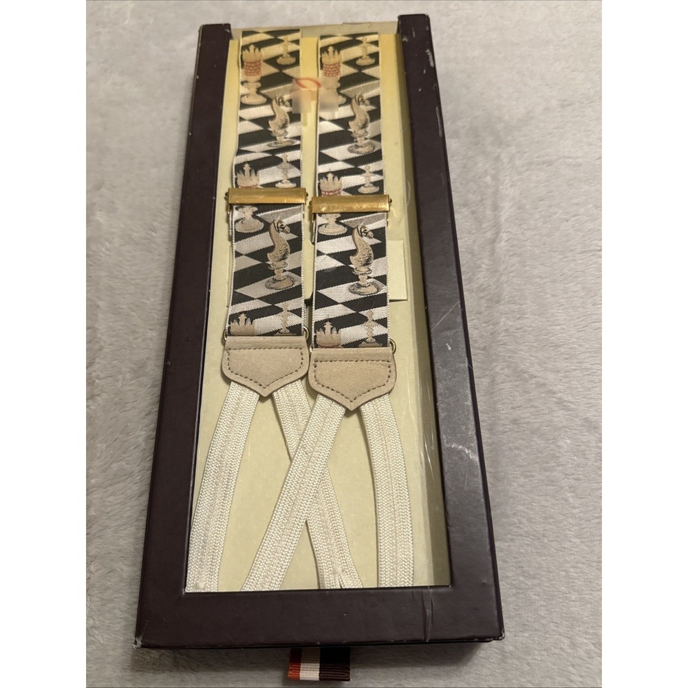 Vintage Trafalgar Checkmate Chess Suspenders Braces Limited Edition See Pics